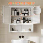 Metal Wall Cabinet, Over The Toilet Storage Cabinets, Wall Mounted Medicine Cabinets for Bathroom, Laundry, Kitchen, Entryway (White, 23.6" H-Wall Cabinet)