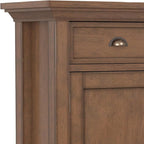 SIMPLIHOME Redmond SOLID WOOD 36 inch Wide Transitional Entryway Storage Cabinet in Rustic Natural Aged Brown for the Living Room, Entryway and Family Room
