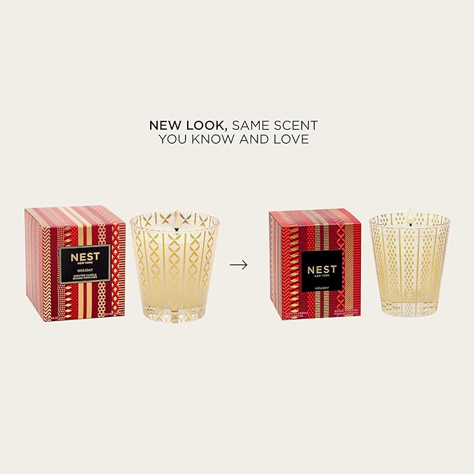 NEST New York Scented Classic Christmas Candle, Holiday - 8.1 oz - Up to 60-Hour Burn Time - Reusable Glass Vessel