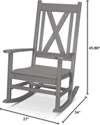 POLYWOOD® Braxton Porch Rocking Chair in Slate Grey