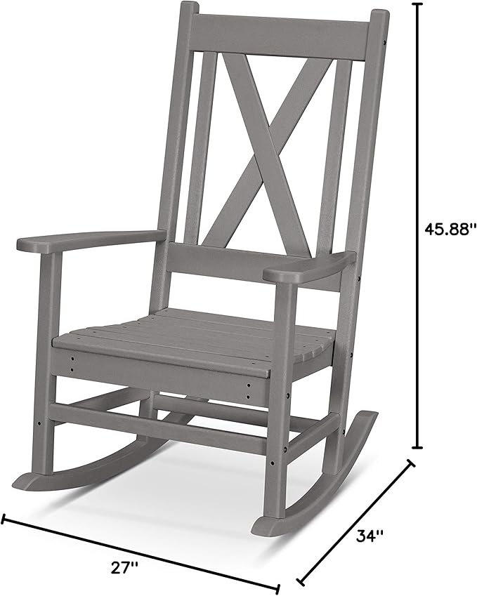 POLYWOOD® Braxton Porch Rocking Chair in Slate Grey