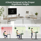 FEZIBO 63" L Shaped Standing Desk with Drawers, 330LBS Electric Standing Gaming Desk L Shape, Pure White