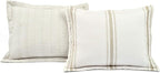 Lush Decor Farmhouse Stripe Reversible Cotton Comforter Set, 3 Piece Set, King, Neutral - Cozy Farmhouse Bedding Set - Rustic Decor - Striped Comforter - Modern Farmhouse Bedroom Decor