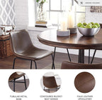 Signature Design by Ashley Mid Century Centiar Dining Bucket Chair Set of 2, Black and Brown