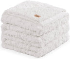 UGG Faux Fur King Blanket, Double-Sided Fluffy Blanket, Cozy Oversized Throw for Couch, Washable Bedding for California King Bed, Luxury Home Decor, 110" x 90", Natural White (Adalee)
