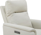 Watson & Whitely Power Recliner Chairs for Adults, Swivel Rocker Recliner W Power Headrest & Type-C Charger for Living Room, Faux Leather, Cream, RC015