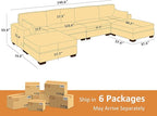 VANOMi Large Modular Sectional Sofa, Oversized Couch with Charging Station, Cloud Couch Deep Seat Sofa with Thick Cushion, Convertible Sectional Couches for Living Room Office Apartment