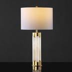SAFAVIEH Couture Lighting Collection Chavez Alabaster/Gold 28-inch Bedroom Living Room Home Office Desk Nightstand Table Lamp (LED Bulb Included)