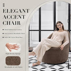360° Swivel Accent Chair Set of 2, Mid-Century Modern Chair with Hidden Storge, Small Swivel Chair with Arms for Living Room/Office - Brown