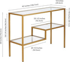 Henn&Hart 42" Wide Rectangular Console Table in Brass, Entryway Table, Accent Table for Living Room, Hallway