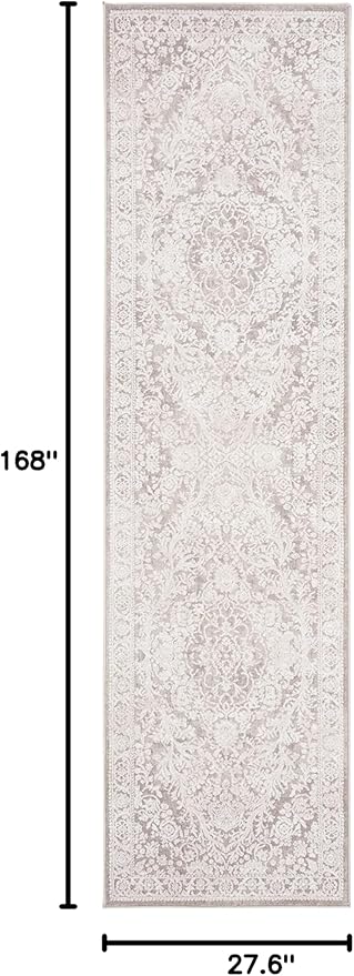 SAFAVIEH Reflection Collection Runner Rug - 2'3" x 14', Beige & Cream, Non-Shedding & Easy Cleaning, Ideal for Living Room, Bedroom (RFT668A)