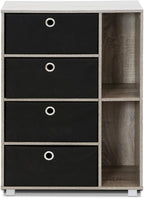 FURINNO Andrey Multipurpose Storage Cabinet, French Oak Grey/Black