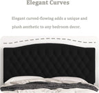 Queen Headboard Only, Upholstered Headboard for Adjustable Bed Linen Tufted Queen/Full Size Wall Mounted Head Board with Solid Wood Legs Head Board, Black