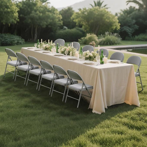 12 Pack Gray Folding Chairs with Padded Cushion for Outside, Portable Stackable Commercial Metal Foldable Chairs with Steel Frame for Home Events Office Wedding Party, 350lbs Capacity