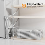 VINGLI 4 Pack White Plastic Folding Chair, Indoor Outdoor Portable Stackable Commercial Seat with Steel Frame 350lb. Capacity for Events Office Wedding Party Picnic Kitchen Dining