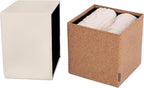 Seville Classics Cushioned Fabric Ottoman Hidden Storage Chest Footrest Chair, Padded Seat for Bedroom, Dorm, Loft, Living Room, Entryway, Hallway, Cork/Cream, 15" Cube