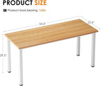 Need 54.3 Inch Large Computer Desk, Modern Simple Style Desk for Home Office, Basic Writing Table for Study Student, Teak White