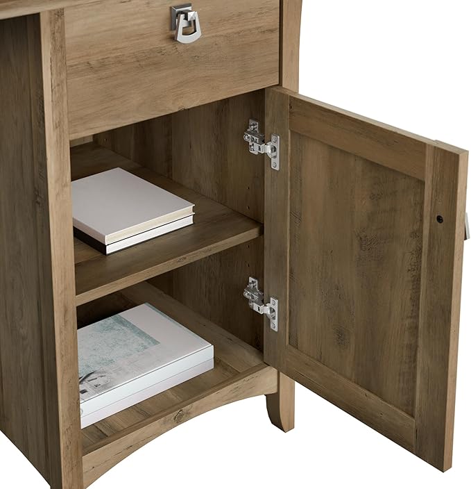 Bush Furniture Salinas Computer Desk with Hutch | Study Table with Drawers, Cabinets & Pullout Keyboard/Laptop Tray | Modern Home Office Desk in Reclaimed Pine | Work Desk with Storage