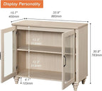 WAMPAT 5 Tier Bookshelf 72" Tall Bookcase with Glass Doors,Large Farmhouse Display Book Shelf with Adjustable Shelves and Storage Cabinet，Library Wood Bookshelves for Living Room,Kitchen, Light Oak