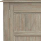 SIMPLIHOME Burlington SOLID WOOD 30 inch Wide Transitional Low Storage Cabinet in Distressed Grey for the Living Room, Entryway and Family Room