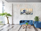 Wieco Art Great Wave of Kanagawa Katsushika Hokusai 3 Piece Modern Stretched Canvas Prints Artwork Abstract Pictures Paintings on Canvas Wall Art for Home Office Decorations Wall Decor