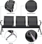 Kinsuite Waiting Room Chair - 3-Seat Airport Reception Lobby Office Bench, Black