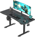 Veken 63 x 28 Inch Electric Standing Desk, Sit to Stand Up, Work Home Office Computer Table for Study, Walking Pad, Writing, and Games, Wooden Desktop Desks, Black