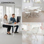 SEALAMB Plastic Folding Chairs 16 Pack, White Commercial Portable Indoor/Outdoor Chairs for Home Office, Wedding, Events Parties with Steel Frame, 350lbs Capacity (White-Plastic, 16 Pack)