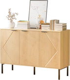 Buffet Sideboard Cabinet with Storage,45.98" Fluted Entryway Cabinet with 3 Doors and Shelves for Living Room,Hallyway