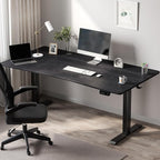 Veken 63 x 28 Inch Electric Standing Desk with Adjustable Height, Sit to Stand Computer Table for Study, Work or Gaming, Home Office Desk Black