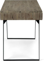 SIMPLIHOME Lowry Desk - 54-Inch Wide Solid Acacia Wood and Metal Writing Desk in Distressed Grey, Modern Industrial Home Office Computer Table with 2 Drawers and Flip-Down Keyboard Tray