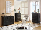 Black Dresser for Bedroom,7 Drawer Dresser, Modern 7 Chest of Drawers for Living Room, Farmhouse Style Storage Cabinet for Living Room, Dining Room, Entryway