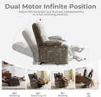 Power Lift Recliner Chair for Elderly with Massage and Heat, Dual Motor Electric Lift Chair with Arm Storage, Lay Flat Recliner for Big and Tall, Infinite Position, Gray