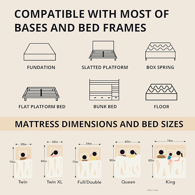 EGOHOME 14 inch Firm King Mattress, Memory Foam Mattress with Cooling Cover, Bed in a Box, CertiPUR-US Certified, Breathable and Supportive, Made in USA, 76''x80''x14'' Black