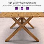 PURPLE LEAF 11 Pieces Outdoor Dining Set with Patio Aluminium Dining Table and Wicker Chairs Modern Furniture Cushions Sets for Backyard Indoor Decor Kitchen Teak