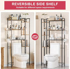 Over Toilet Bathroom Organizer, 7-Tier Study Metal Toilet Storage Shelf for Toilet Paper, Towels, Toiletries, Easy Assembly, Freestanding, Perfect for Small Space, Apartment, Dorm, Powder Room