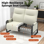 Modular Cloud Sectional Couches for Living Room, Faux Leather Loveseat & Accent Chairs Set of 2, Upholstered Sectional Sofa Set for Office, Beige