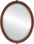 OVALCREST Oval Beveled Wall Mirror for Home Decor - Athena Style - Vintage Walnut - 26" x 20" Outside Dimensions
