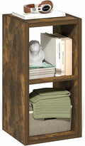 Furinno Cubicle Book Shelf, 2-Cube Thick Frame Bookshelf, Horizontally & Vertically Reversible Bookcase with Open Back, 14.6 x 15.9 x 30, for Living Room, Bedroom, Home Office, Amber Pine