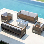 Easy-Going Waterproof Patio Cushion Covers ONLY Cover 20x18x4 inch 2 Pack Replacement Non-Slip Outdoor Seat Cushion Slipcover with Zipper. Brown