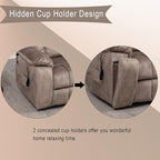 Power Lift Recliner Chair with Massage and Heating Functions,Velvet Sofa with 2 Remote Controls and Two Cup Holders,Recline up to 160 Degrees,Suitable for Living Room