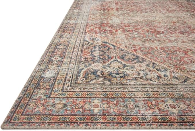 Loloi Amber Lewis Georgie Collection GER-01 Red/Navy 2'-3" x 3'-9", .19" Pile Height, Accent Rug
