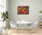 Wieco Art Framed Canvas Wall Art Squares with Concentric Circles of Wassily Kandinsky's Famous Abstract Classical Paintings Reproduction for Wall Decor Living Room Home Decorations