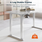 4 Legs Standing Desk, Large 79x31 Inches Electric Adjustable Height Desks with Splice Board, Stand Up Desks Home Office Computer Workstation, White