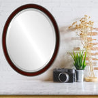 OVALCREST Oval Beveled Wall Mirror for Home Decor - Toronto Style - Rosewood - 26" x 22"