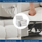 Recliner Rocking Chair with Massage and Heat, Wide Overstuffed Ergonomic Fabric Recliner with Breathable Upholstery, 2 Side Pockets & Remote Control for Living Room or Bedroom