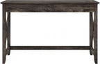 Bush Furniture Key West 48W Writing Desk in Dark Gray Hickory