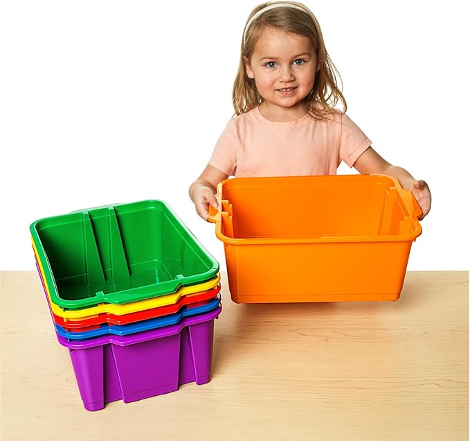 Really Good Stuff - Classroom Stacking Bins - Set of 6-14"L x 10"W x 5.75"H