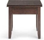 SIMPLIHOME Artisan SOLID WOOD 21 inch Wide Square Transitional End Side Table in Tobacco Brown for the Living Room and Bedroom