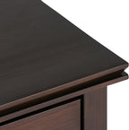SIMPLIHOME Artisan Bedside Table - 24 inch Wide Solid Wood Nightstand Table in Russet Brown, Contemporary Bedroom Side or End Table with 1 Drawer, Open Shelf Storage and Bronze Knobs